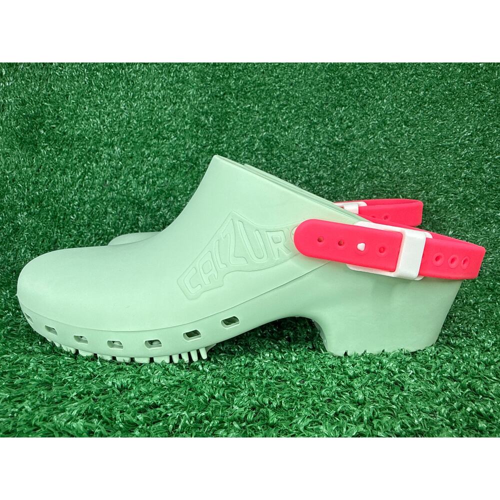 Calzuro Bihos Nursing Clogs Pistachio Green Pink Strap 37-38 EU W 8-8.5 - Picture 4 of 8